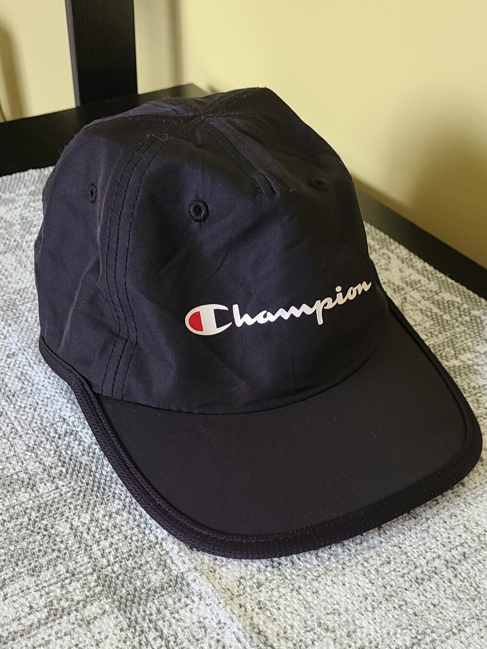 Champion Black Script Logo Dad Cap